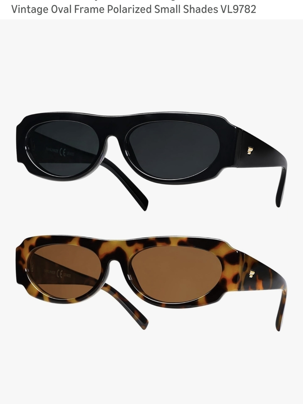Slim Oval Sunglasses in Black and Tortoise – Designer Small Shades